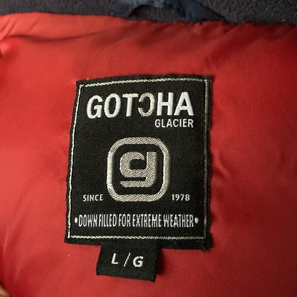 Gotcha glacier men’s dark blue down/feather puffer vest! Size L - Picture 6 of 12